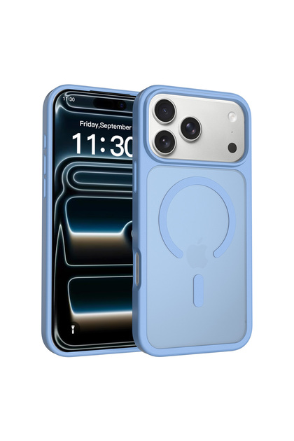Ματ Προστατευτική Θήκη MagSafe για iPhone 18 Pro, Ισχυρός Μαγνήτης, Αντι-δακτυλική Ματ Πλάτη, Προστασία Οθόνης και Κάμερας, Γαλάζιο