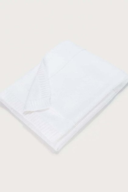 Organic Cotton Star Patterned Baby Blanket - White