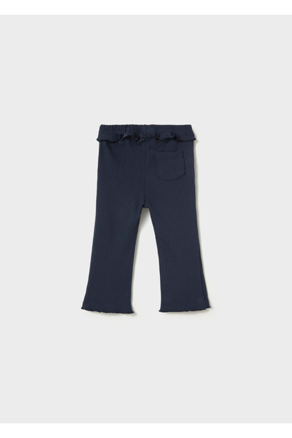 Baby Girl Ruffled Ribbed Wide Leg Leggings 2709