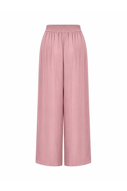 Elastic Waist Draped Wide Fit Trousers