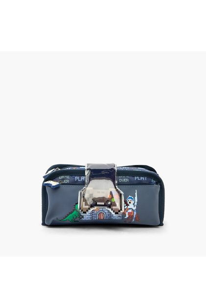 Game Print Pencil Pouch with 2 Compartments