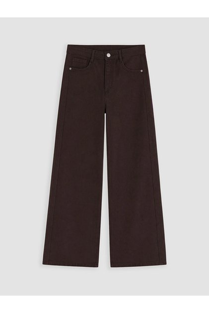 Brown Wideleg Girls' Gabardine Trousers