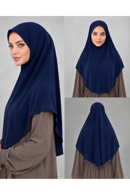 Malaysian Model Sandy Ready Hijab Khimar Scarf Hajj Umrah Prayer Suitable for Daily Use Navy Blue