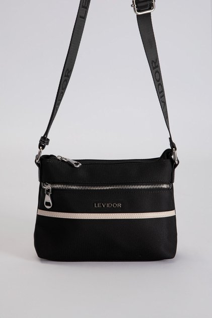 Black Stripe Detailed Cross Shoulder Bag