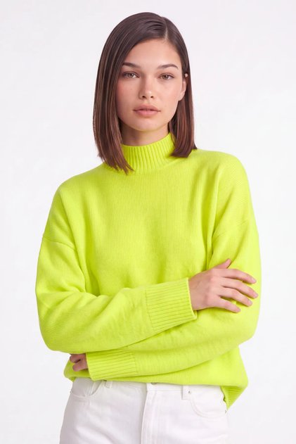 Yarım Balıkçı Yaka Oversize Triko Kazak