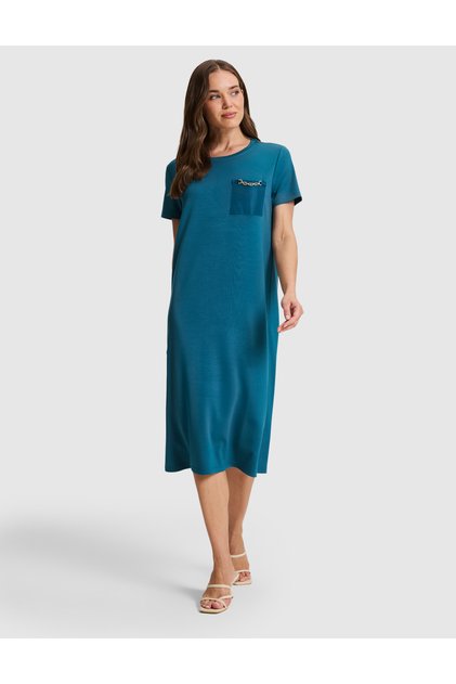 Dark Green Regular Fit Knitted Dress 50319868-Vr079