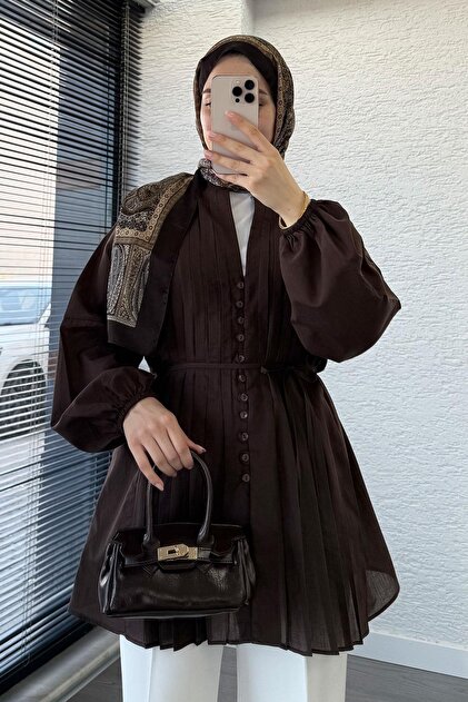 Women's Ribbed Linen Hijab Shirt