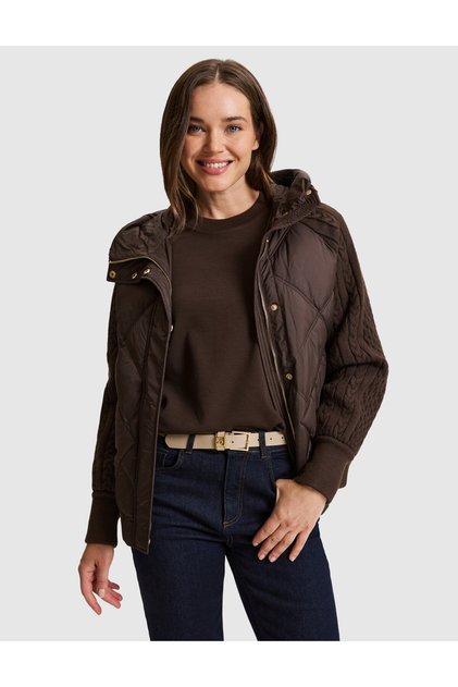 Brown Hooded Coat 50329304-Vr029