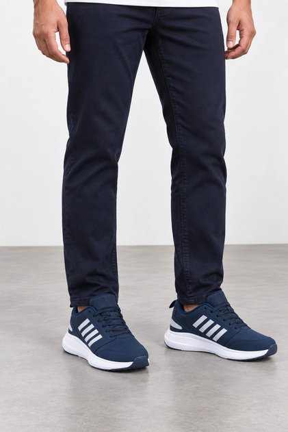 Aeris Men's Lace-Up Casual Sneaker Sports Shoes - Navy Blue