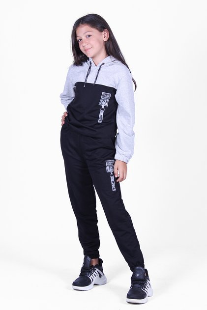 Girl's Mesh Printed Tracksuit Set