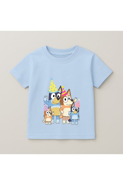 Bluey Friends Printed Kids T-Shirt 100% Cotton Baby Blue