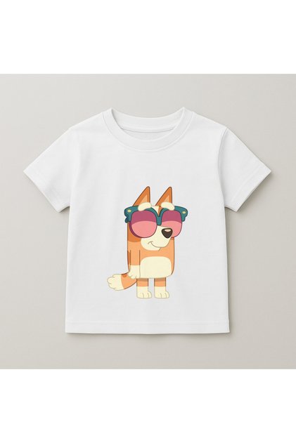 Bluey Bingo Sunglasses Printed Kids T-Shirt 100% Cotton White