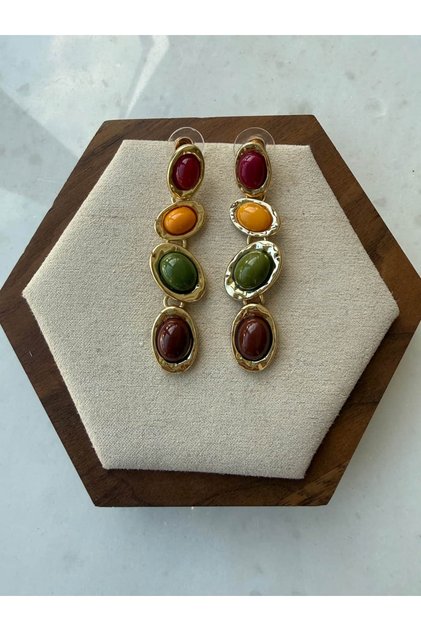 Zr Model Ethnic Stones Earrings