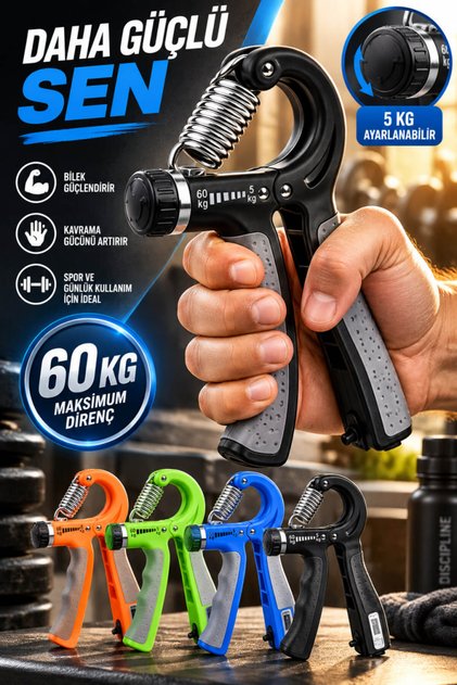 Adjustable Hand Spring with Counter 5-60 kg Wrist Forearm and Grip Strengthener 1 Piece