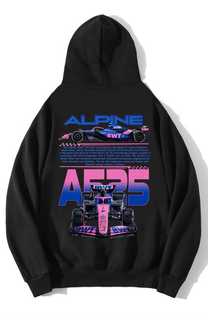 Unisex Oversize Alpine A525 Hoodie Black