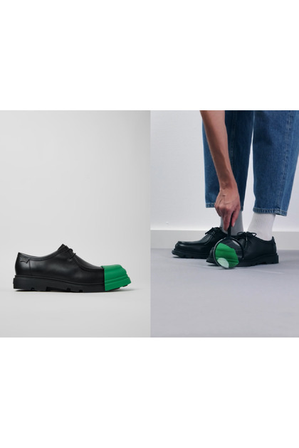 Junction Black Leather Shoes for Men.