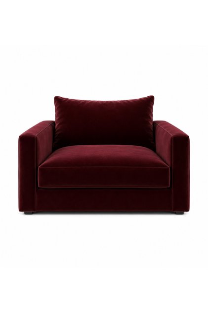 Ashford Bordo Kadife Berjer / Tekli Koltuk