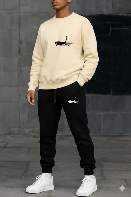 Unisex Crew Neck Sweatshirt Tracksuit Set – Casual Sports Combination