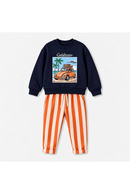 Boy's California Car Printed Top and Bottom Set