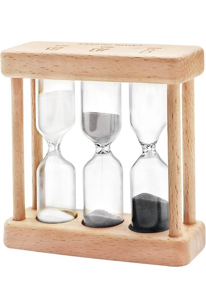 Hourglass Timer Set 1,3,5 Minute,Mini Wooden Sand Clock Ornaments,White,Black,Grey