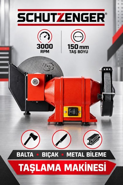 ÇİFT YÖNLÜ TAŞLAMA BIÇAK BİLEME MAKİNESİ 150mm TAŞ BOYU BAKIR SARGI 6018-R