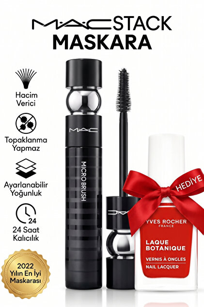 Macstack Micro Brush Mascara 12 ml - Non-Clumping, Layering, Volumizing, Long-Lasting Mascara