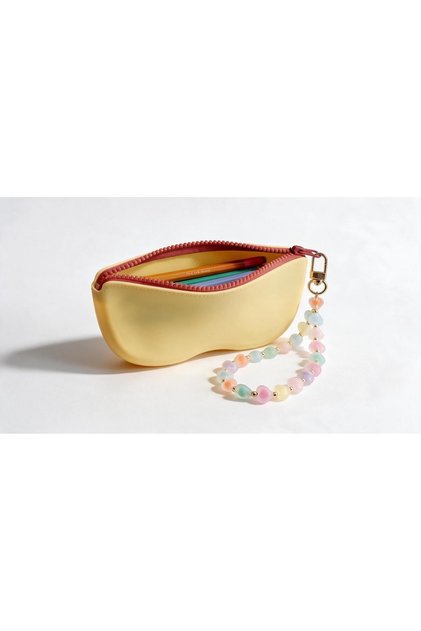 Yellow Silicone Pencil Case Bag Organizer