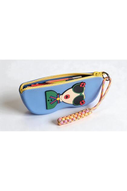 Blue Silicone Pencil Case Bag Organizer