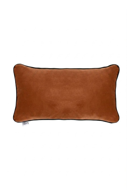 Biyeli Kırlent Yastık Kılıfı Tarçın Rengi 50x30