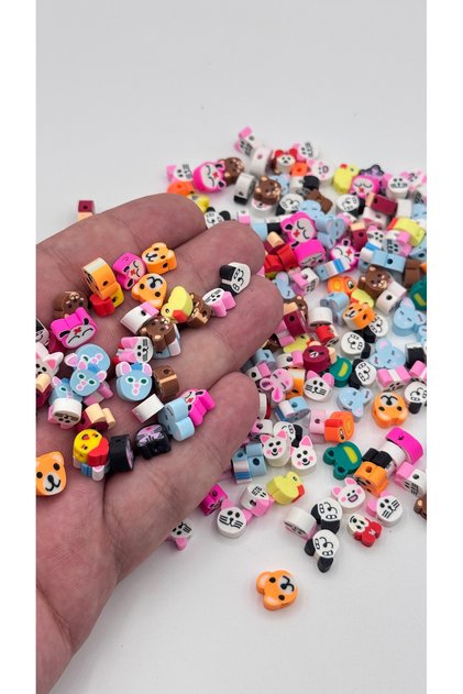 Animal Figured Fimo Beads 100 Pieces Jewelry Beads