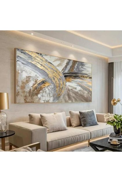 Framed Wall Art Painting with Outer Frame, Scenic Views Decor, 50x100 cm