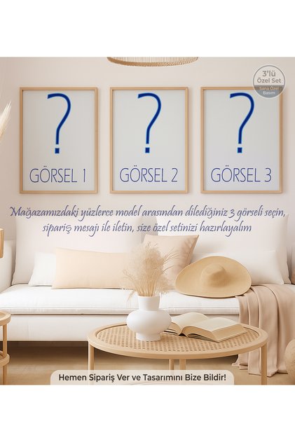 3 PARÇA KİŞİSELLEŞTİREBİLİR KENDİ SETİNİ KENDİN YAP ! TABLO SETİ