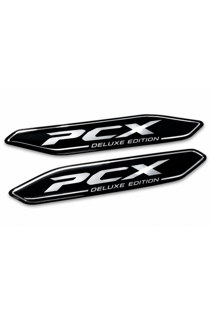 Redlinegrafik Pcx Deluxe Edition Gümüş Siyah 2 Adet Damla Kabartmalı 3D Etiket Sticker