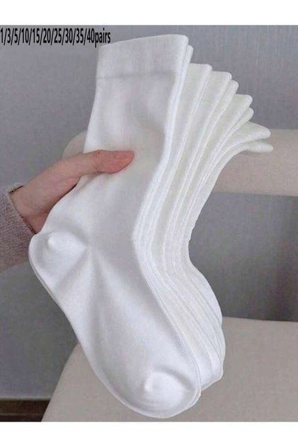 40 أزواج جوارب نساء محبوكة متعدد الألوان متوسطة الساق