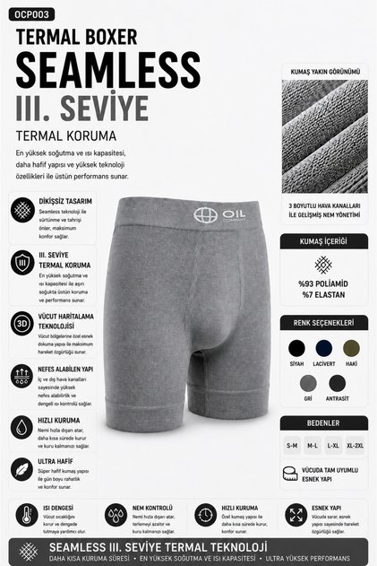 Thermal Gray Boxer Seamless Iii. Level