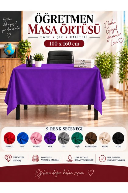 Teacher Table Cover Soft Fabric Teacher Cover Stain-Proof Premium Quality