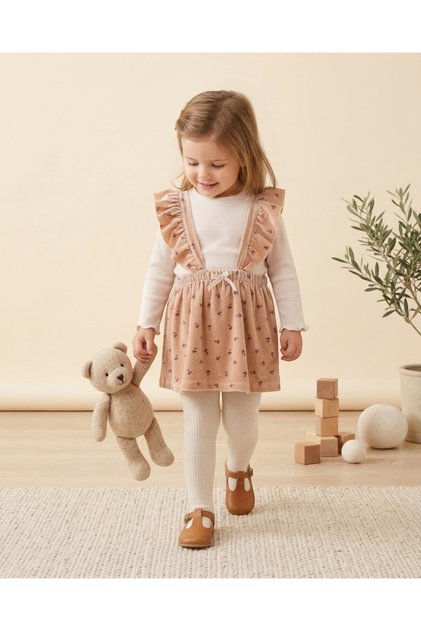 Girl's Salopet Dress and Badi 2-Piece Set 2-3-4-5-6 Years Old