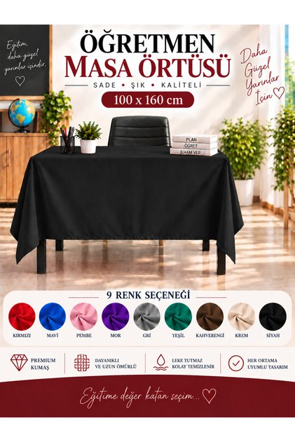 Teacher Table Cover Soft Fabric Teacher Cover Stain-Proof Premium Quality