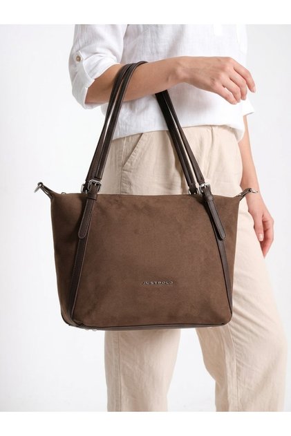 Original Women's New Season 3-Compartment Luxury Suede Leather Adjustable Cross-Column Strap Shoulder Bag 32X27 cm