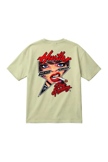 Hustle Never Settle No Limits Printed Women's Oversize T-Shirt