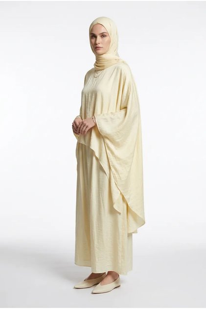 Asymmetrical Design Cut Cotton Voile Fabric Gileti Double Dress Set