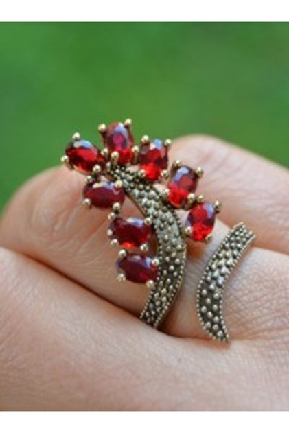 Yakut Stone Ring - Red -