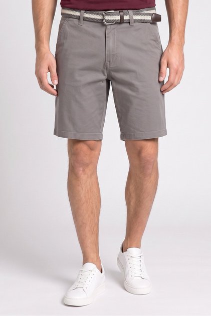 Men Plain Chino Shorts, Grey