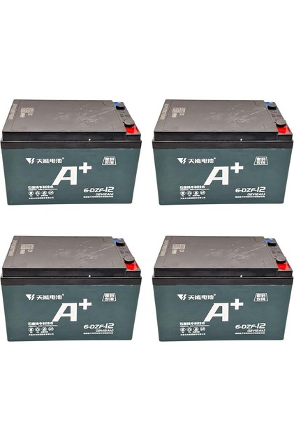 A+ 6-DZF-12 12V 12Ah Electric Bike Battery – 4 PCS Pack | Maintenance-Free Sealed AGM Rechargeable Batteries | Long Life Power for E-Bikes, Scooters, Mobility Devices & Tricycles