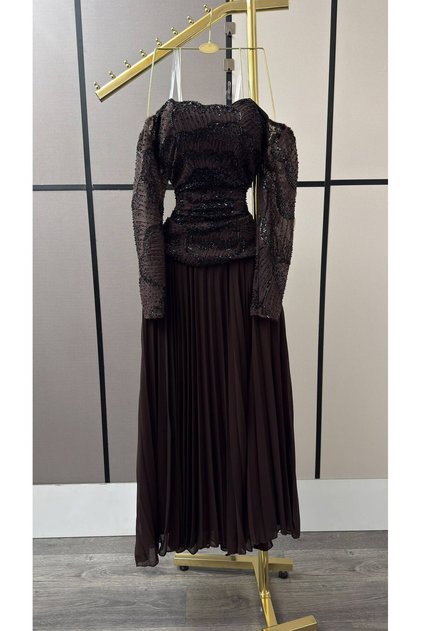 Luxury Evening Dress Dark Brown(Mocha)