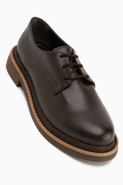 Minea Brown Lace-Up Women's Loafer Casual Shoes