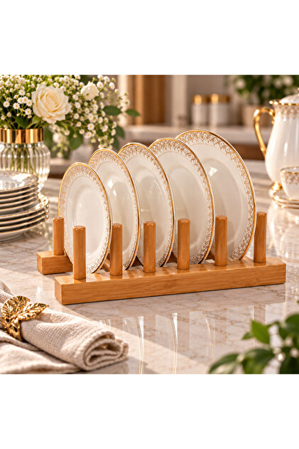 Natural Bamboo Wood Stand Holder - Elegant and Stable Design - 18 X 13 X 6 cm