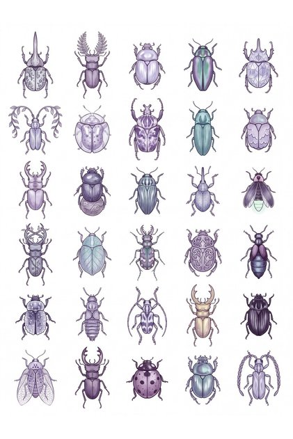 30 Pieces Watercolor Fairy Tale Insect Sticker Set - Laptop, Notebook and Agenda