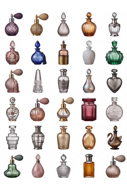 30 Pieces Antique French Perfume Bottle Sticker Set - Agenda, Laptop, Notebook