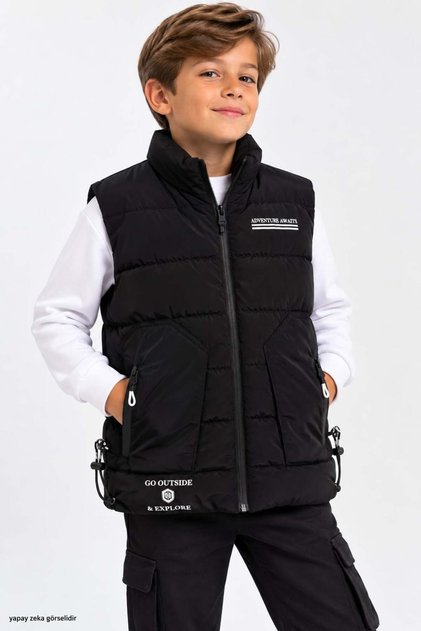 Boy's Waterproof Printed Vest with Pockets 950-1